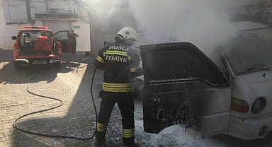 Park halindeki kamyonet küle döndü