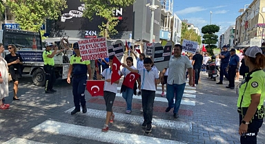 FETHİYE'DE ÖĞRENCİLER 'ÖNCELİK HAYATIN, ÖNCELİK YAYANIN' DEDİ