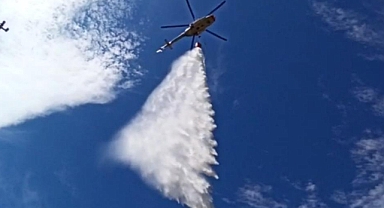 REKOR HAVA GÜCÜ İLE YANGINA MÜDAHALE SÜRÜYOR