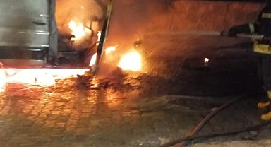 BODRUM'DA ARAÇ YANGINI