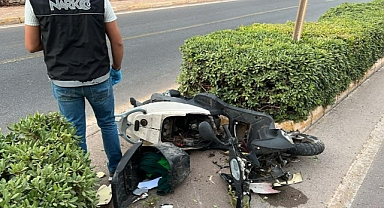 MOTOSİKLETLE KAZA YAPTI, ÜZERİNDEN UYUŞTURUCU MADDE ÇIKTI