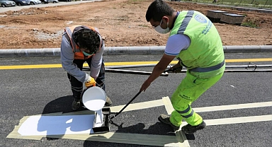 BÜYÜKŞEHİR’DEN 8 BİN KM YOL ÇİZGİ ÇALIŞMASI