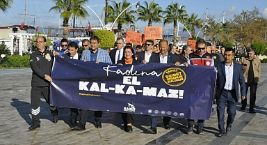 ERKEKLER, FETHİYE’DE KADINA ŞİDDETE KARŞI YÜRÜDÜ