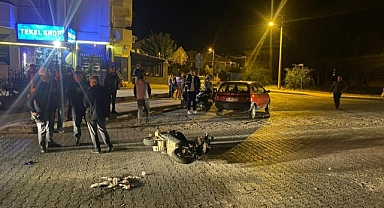 OTOMOBİL İLE ÇARPIŞAN MOTOSİKLETİN SÜRÜCÜSÜ YARALANDI