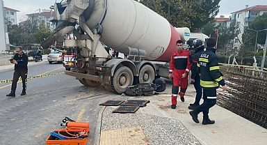 BETON MİKSERİN ALTINDA KALAN KURYE HAYATINI KAYBETTİ