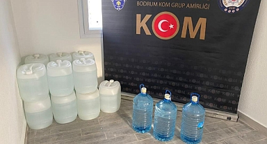BODRUM’DA 385 LİTRE SAHTE ALKOL ELE GEÇİRİLDİ