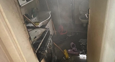 ÇAMAŞIR MAKİNESİNDEN YANGIN ÇIKTI