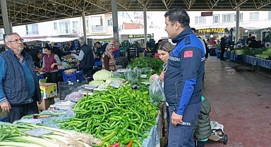 ORTACA SEMT PAZARINDA ETİKET DENETİMİ