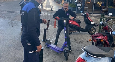 MARMARİS'TE UYGUNSUZ PARK EDİLEN SKUTERLER TOPLATILDI