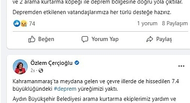 AYDIN BÜYÜKŞEHİR EKİPLERİ DEPREM BÖLGESİNE HAREKET ETTİ