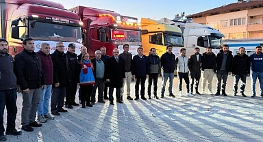 FETHİYE'DEN DEPREM BÖLGESİNE 19 TIR YARDIM GÖNDERİLDİ