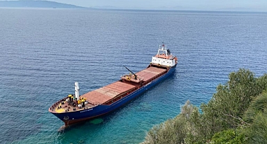 DATÇA’DA KURU YÜK GEMİSİ KARAYA OTURDU