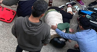 MOTOSİKLET SÜRÜCÜSÜ SU KANALINA UÇTU