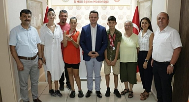 MİLLİ EĞİTİM MÜDÜRÜ ÇAY, TÜRKİYE ŞAMPİYONU SPORCULARI AĞIRLADI
