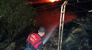 BODRUM'DA ALEVLER GECEYİ AYDINLATTI