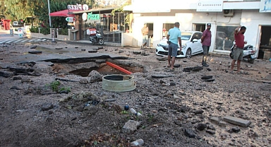 BODRUM'DA İSALE HATTI YİNE PATLADI