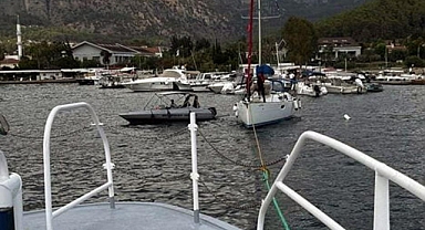 GÖCEK’TE SÜRÜKLENEN BOŞ TEKNEYİ KIYEM EKİPLERİ KURTARDI