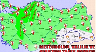 METEOROLOJİ, VALİLİK VE AFAD'DAN YAĞIŞ UYARISI