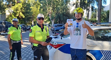 ÖNCE CEZA KESİLDİ SONRA KASK HEDİYE EDİLDİ