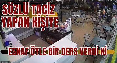 Yoldan geçen kadına sözlü tacizde bulunan şahısa esnaf dayağı
