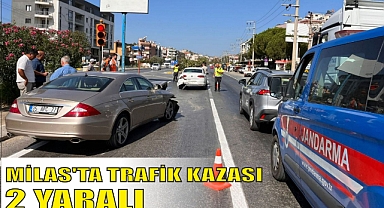 MİLAS'TA TRAFİK KAZASI 2 YARALI
