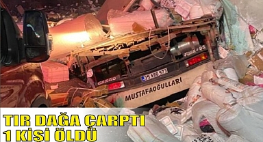 TIR DAĞA ÇARPTI 1 KİŞİ ÖLDÜ