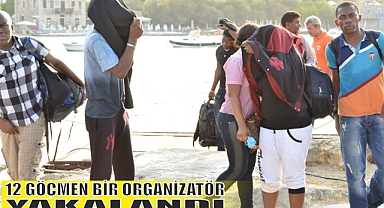 12 GÖÇMEN BİR ORGANİZATÖR YAKALANDI