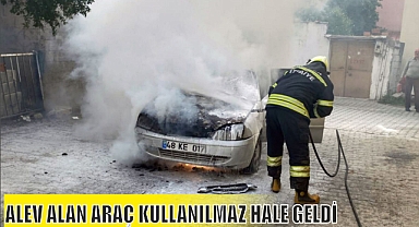 ALEV ALAN ARAÇ KULLANILMAZ HALE GELDİ