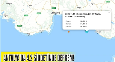 ANTALYA'DA 4.2 ŞİDDETİNDE DEPREM!