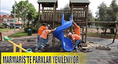 MARMARİS’TE PARKLAR YENİLENİYOR