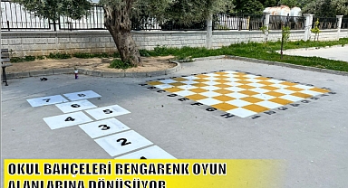 OKUL BAHÇELERİ RENGARENK OYUN ALANLARINA DÖNÜŞÜYOR