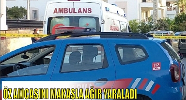 ÖZ AMCASINI MAKASLA AĞIR YARALADI