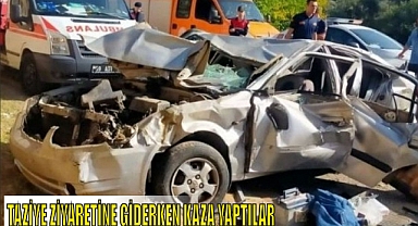 TAZİYE ZİYARETİNE GİDERKEN KAZA YAPTILAR