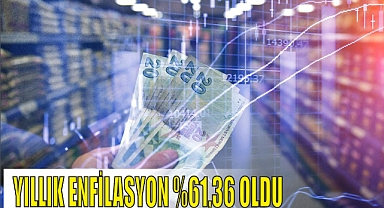 YILLIK ENFİLASYON %61,36 OLDU 
