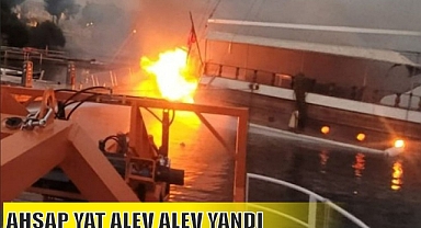 AHŞAP YAT ALEV ALEV YANDI