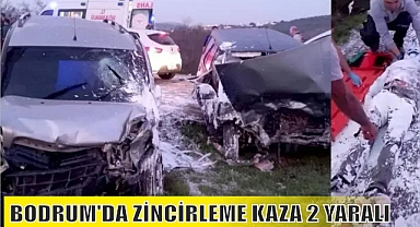 BODRUM’DA ZİNCİRLEME KAZA 2 YARALI