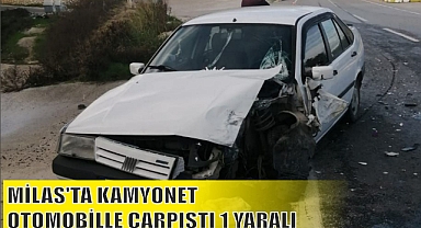 MİLAS'TA KAMYONET OTOMOBİLLE ÇARPIŞTI 1 YARALI