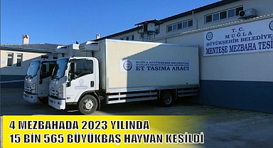 4 MEZBAHADA 2023 YILINDA 15 BİN 565 BÜYÜKBAŞ HAYVAN KESİLDİ
