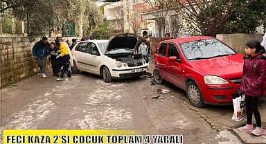 FECİ KAZA 2'Sİ ÇOCUK TOPLAM 4 YARALI