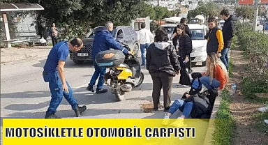 MOTOSİKLETLE OTOMOBİL ÇARPIŞTI