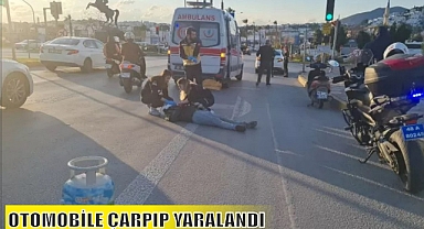 OTOMOBİLE ÇARPIP YARALANDI