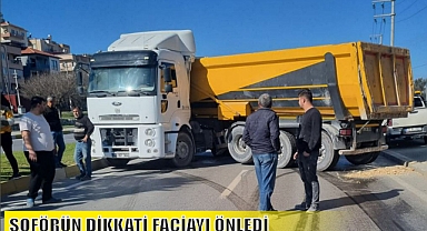 ŞOFÖRÜN DİKKATİ FACİAYI ÖNLEDİ