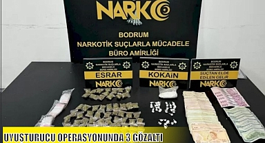 UYUŞTURUCU OPERASYONUNDA 3 GÖZALTI