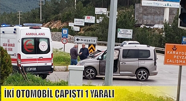 İKİ OTOMOBİL ÇAPIŞTI 1 YARALI