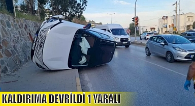 KALDIRIMA DEVRİLDİ 1 YARALI