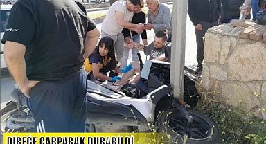 DİREĞE ÇARPARAK DURABİLDİ