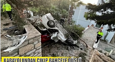 KARAYOLUNDAN ÇIKIP BAHÇEYE DÜŞTÜ