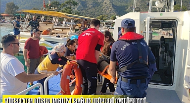 YÜKSEKTEN DÜŞEN İNGİLİZ'İ SAĞLIK EKİPLERİ TAHLİYE ETTİ