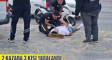2 KAZADA 3 KİŞİ YARALANDI