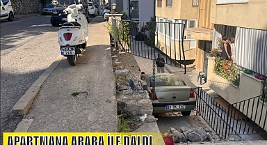 APARTMANA ARABA İLE DALDI